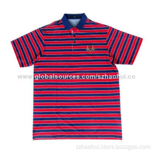 Men's Striped Yarn Dyed Polo Shirt, Made of 100% Cotton Material, XS-3XL Sizes